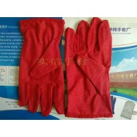 紅點(diǎn)滴塑手套，紅防滑帆布手套，紅膠點(diǎn)帆布手套