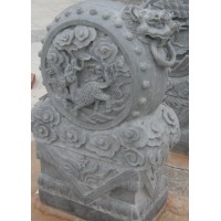 石雕抱鼓石門墩仿古做舊抱鼓家用門口石鼓石墩成對雕刻園林擺件